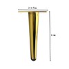 Osring 6 Inch Furniture Table Legs Golden, Steel Round Tapered