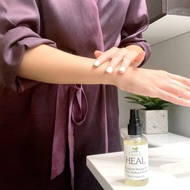 Clearly HEAL Aromatherapy Body Oil, Therapeutic Blend with Almond, B5, Myrrh & Lavender for Massage and Moisturizing | Luxurious Essential Oils | 100% Natural, Vegan, No Synthetics! (2 Fl Oz)