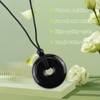 Dumhuts Black Tourmaline Pendant, Real Tourmaline Pendant with Doughnut Design,