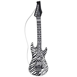 Widman Inflatable Zerbra Print Guitar - Adult Fancy Dress Accessory