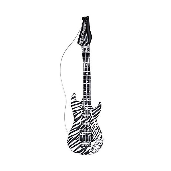 Widman Inflatable Zerbra Print Guitar - Adult Fancy Dress Accessory