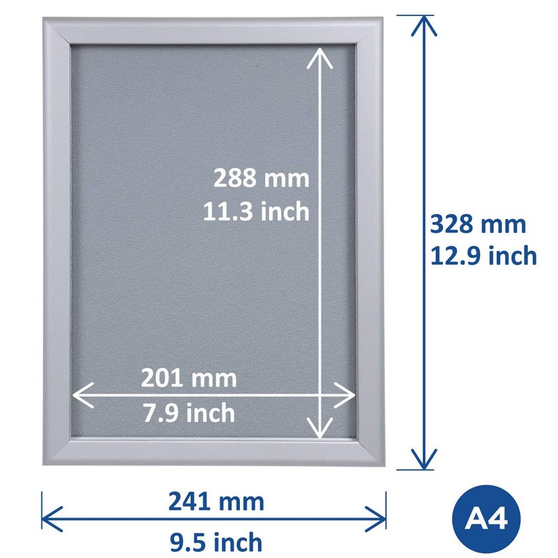 Europel A4 folding frame with 20 mm aluminium profile, hinged