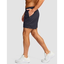 G Gradual Pantalones cortos de correr para hombre de 17.8 cm, de secado rápido, ligeros, con bolsillos con cremallera