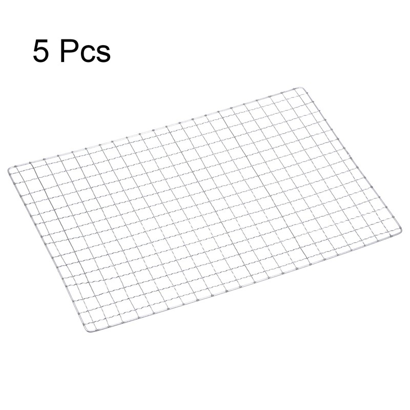 sourcing map 5pcs Square BBQ Grill Net 7.9"x11.8" Galvanized Iron