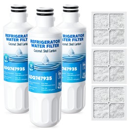 LT1000P Water Filter Replacement Fit for L-G Lt1000P/PC/PCS Compatible with L-G Models ADQ747935, ADQ74793501/02, MDJ64844601, LMXS30796S Water Filters with ADQ73334008 Air Filter, 3 Combo By AVXBYR