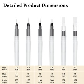 Water Brush Water Brush Pen Water Brush Set of 6 Paint Brushes Watercolor Brush Pen Art Paint Brush Set Easy to Clean Watercolor Set Fountain Pen Acrylic Watercolor Pencil Water Soluble Pen Painting