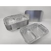 50 x 2 Compartment Aluminium Foil Rectangular Roasting Oven Baking