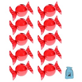 EB Red Valentine's Day Fillable Candy Containers 5 Count Each Pack Candy-Shaped Transparent Boxes for Birthday Party Favors Table Decoration Gift Stocking Stuffers Supplies - 2 Packs (10 Count Total)