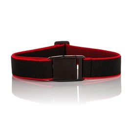Olata Children’s Elasticated Belt with Plastic Clip Buckle. Black/Red (5-15 Years)