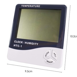 DIGIFLEX Digital LCD Temperature and Humidity Meter Clock Alarm