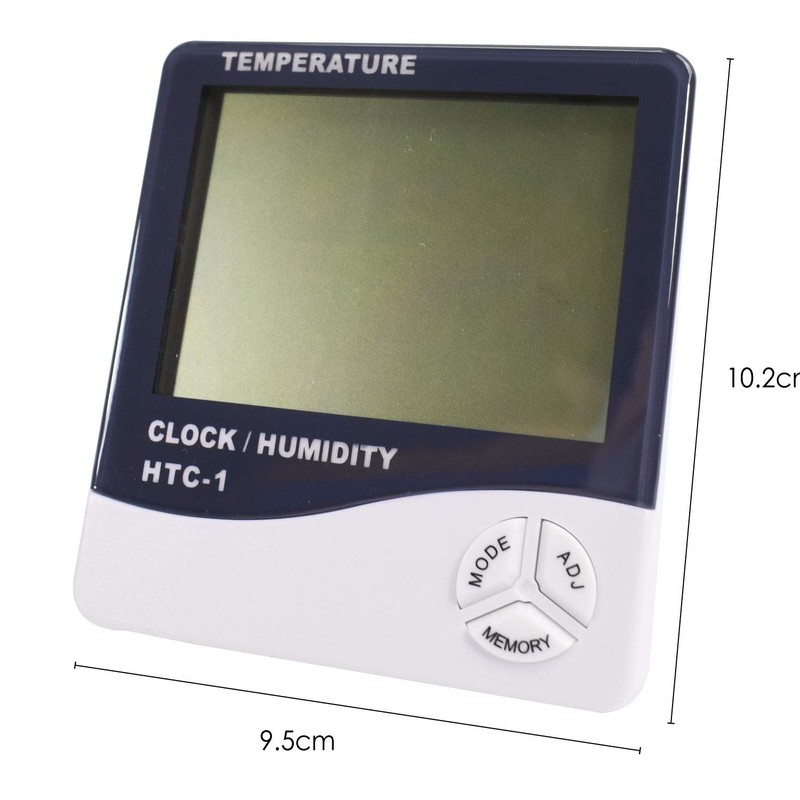 DIGIFLEX Digital LCD Temperature and Humidity Meter Clock Alarm