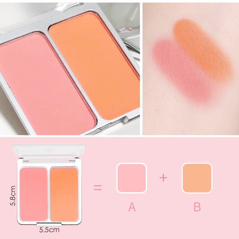 Blushers for Cheeks Make Up, Red Blusher Palette, Orange Powder