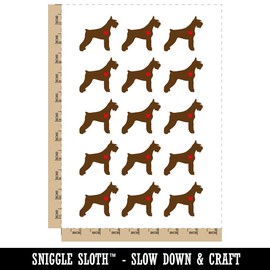 Giant Schnauzer Dog with Heart Temporary Tattoo Water Resistant Fake Body Art Set Collection - 15 2" Tattoos (1 Sheet)