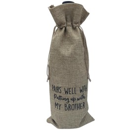 Funny Gifts for Sister in Law, Sister In Law Wedding Gift, Christmas for Sister-In-Law, Sister In Law Birthday Gifts, Gifts for Sister In Law from Brother in Law, Wine Bag for SIL Gifts (My Brother)