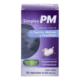 Suplemento Dormir Simplex Pm Con L-teanina E Inulina 30 Caps Sabor N/a
