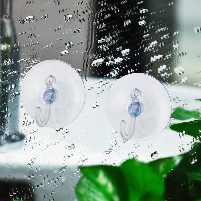 TRIXES Suction Cups x20 Clear Plastic Cups with Hooks Window