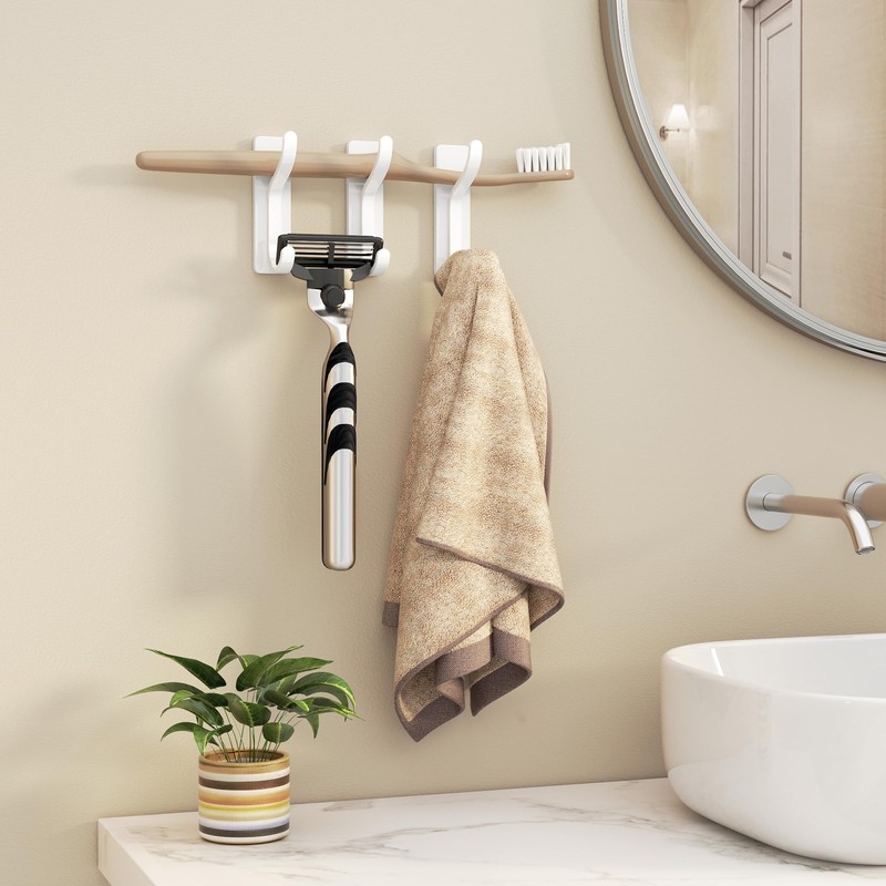 pickpiff Adhesive Wall Hooks for Hanging Towels - Heavy Duty