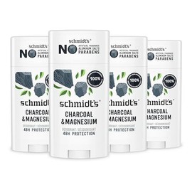 Schmidt's Charcoal Magnesium Vegan Deodorant 4 Pack 24 Hour Odor Protection