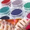 Yalibeay 3D Nail Micro Caviar Beads Mini Colorful Shainy Gems