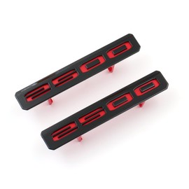 2PC Front Bumper Fascia Fender 2500 Emblems Compatible with 2024+ Sierra 2500HD (Black Red)