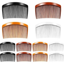 12 Peinetas Para Cabello Mujer, Set de Peinetas en Negro, Transparente, Marrón Oscuro y Claro, Materiales de alta calidad,8.4 x 5 cm, Ideal para Bodas, Fiestas y Uso Diario