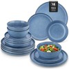 vancasso ANYA 18 Pieces Plates and Bowls Set, Blue Dinnerware