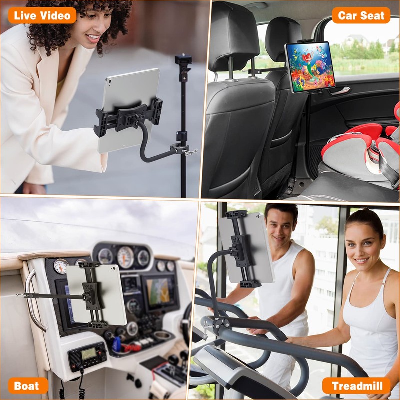 Tendak Tendak Exercise Bike Tablet Holder, Gooseneck Adjustable Treadmill Spin