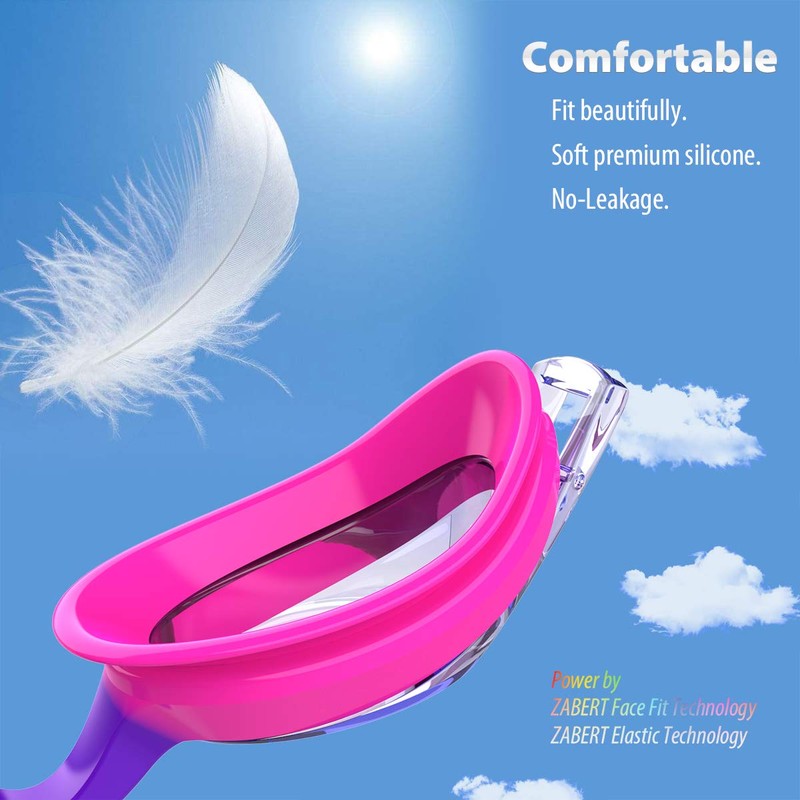 ZABERT 2 Pack Girls Swim Goggles, Swimming Goggles for Girl