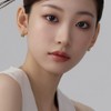 Gold&Deer 14K Goldfield Simple Two-Ring Two-Line One-Touch Earrings Rose Gold