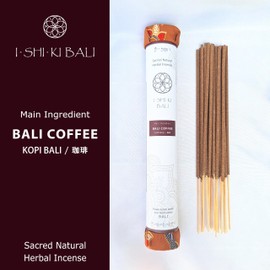 I-SHI-KI BALI Incense, Bali Coffee, Sacred Natural Herbal Incense, Pack of 21