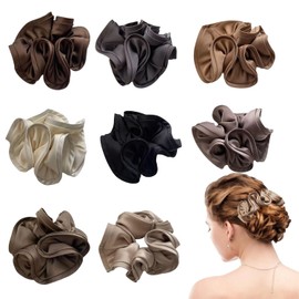8 Pieces Of Satin Hair Rings, Retro Hair Rings, Ladies Hair Rings, Ponytail Hair Rings, Hairstyle Accessories