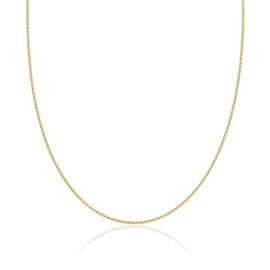 2mm 14k gold plated on solid sterling silver 925 Italian SPIGA WHEAT link chain necklace chocker bracelet anklet with lobster claw clasp - inch 28"/70cm