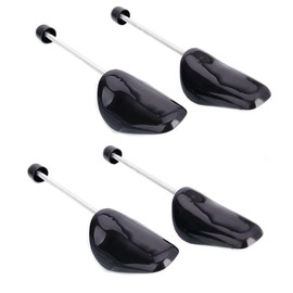OHEETU 2 Pairs Black Plastic Adjustable Shoe Trees With Tension Spring Coil Shoes Shape Keeper Stretcher Boot Holder Inserts for Men