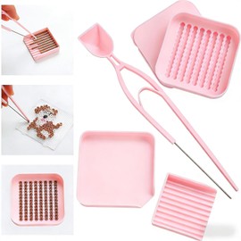 Zheigaoxea 2.6mm Fuse Beads Picking Set, Single Needle Tweezer & Aligner Tray Kit & Picking Tray Kit, Efficient Iron Bead Sorting Tools with Effortless Beads Recovery for Experienced Enthusiasts