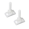 2 Pack Toilet Seat Hinge Bolts, Plastic White Rectangular Shaped