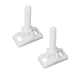 2 Pack Toilet Seat Hinge Bolts, Plastic White Rectangular Shaped Toilet Seat Hinge Bolts Nuts Fixing Fitting Kit, Toilet Seat Repair Tool