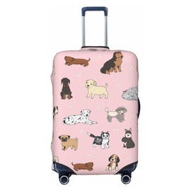 Lukbfall Cute Dogs Animals Luggage Suitcase Covers Elastic Washable Cartoon Pets Luggage Protector Travel Suitcase Protective Cover For Kid And Adult, M (Fit 22-24 Inch Luggage)