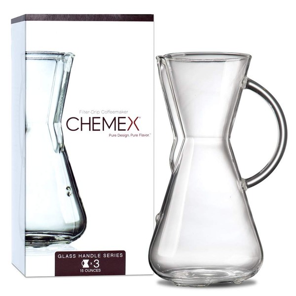 Chemex Cafetière poignée en verre, 3 Tasses CM-1GH