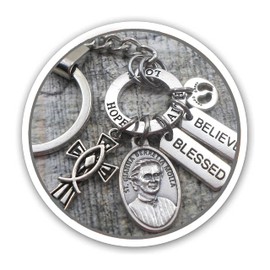 Saint Gianna Berretta Molla, St. Gianna Keychain, Clip or Necklace. Patron of Mothers and Unborn Children, Physicians. Divine Messenger Help. Bless Us, Hope, Love and Faith.