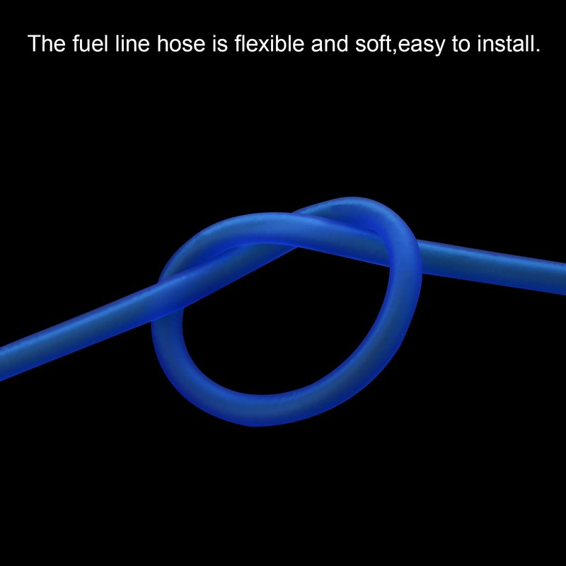 sourcing map PVC Petrol Fuel Line Hose 5mmx8mm 2m Blue