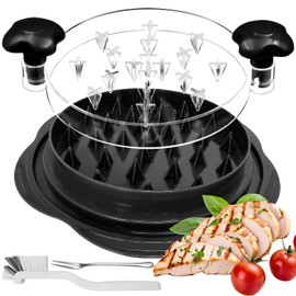 Desmenuzador de Pollo - Trituradora de pollo, Tapa Visual, Mango Ergonómico, Antideslizante y Lavavajillas lavables, Chicken Shredder para Cortar Carnes Vegetales Queso Duro(Negro)