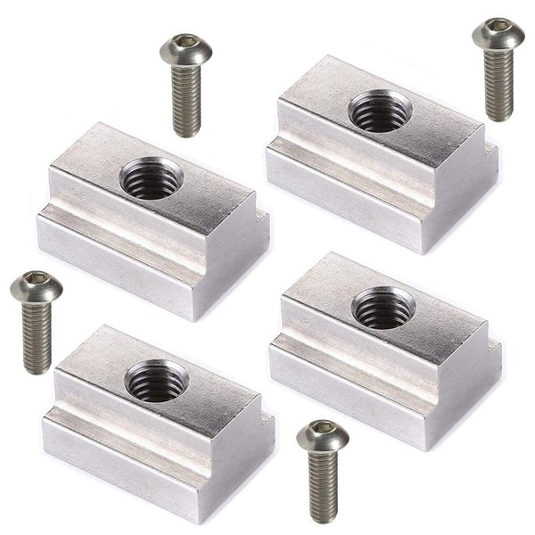 T Slot Nuts for Toyota Tacoma Bed Rails Cleats Bed Rack Rail Accessories for Tundra Pickup Truck Deck Bike Mount W/Stainless Button Socket Cap Screw (4 Packs)