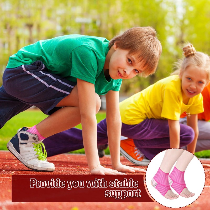 Junkin 2 Pairs Kid's Ankle Support Brace Elastic Ankle Compression