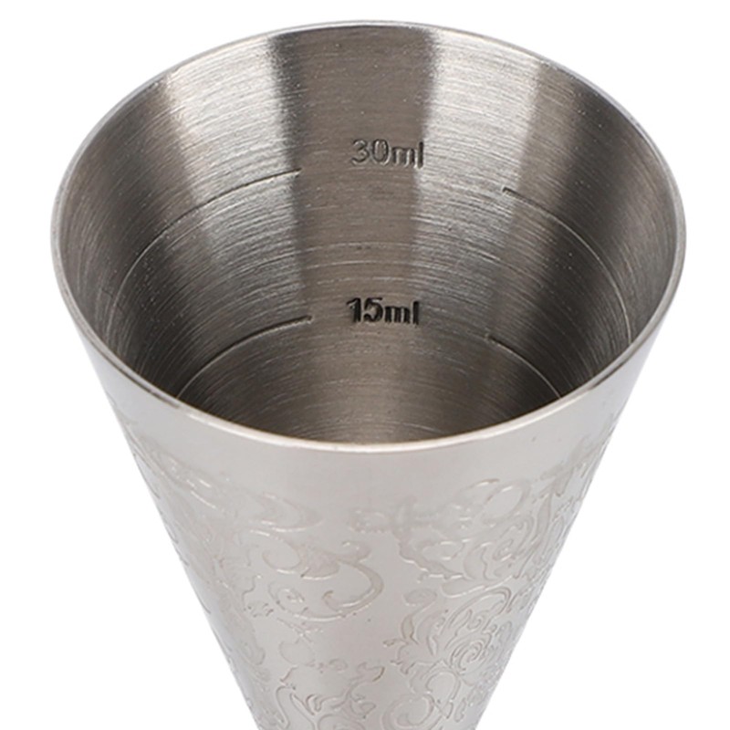 Cocktail Measuring Cup with Scale 30ml 45ml Stainless Steel Floral