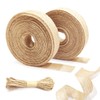 2 Rolls Burlap Craft Ribbon and 1 Bundle Natural Jute