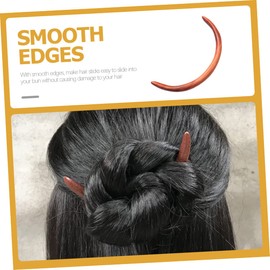 LALAFINA Smooth Edge Peach Wood Moon Hairpin Hair Chopsticks Chinese Hair Sticks Hair Pins for Buns Hair Clips Styling Made Easy