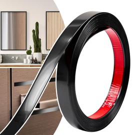 2cm × 6.1m Moldura de Pared Despegar y Pegar - Moldura de Moldeo Autoadhesiva Flexible para Paredes, Bordes, Ventanas, Marcos de Ventanas, Azulejos de Backsplash - Moldura Impermeable Negra