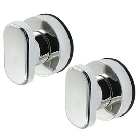 PHITUODA 2 Pack Powerful Suction Cup Glass Mirror Door Handle, Refrigerator Drawer Bathroom Suction Cup Wall Armrest, Bathtub Shower Handle Kitchen Drawer Cabinet Knob Suction Cup, Silver