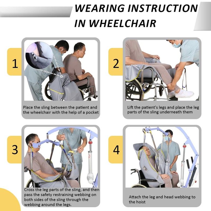 EZ Assistive Patient Lift Universal Padded Sling with Head Support,