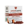 Amorcaffe 50 Aluminium Capsules Compatible with Nespresso Pods - Sumatra